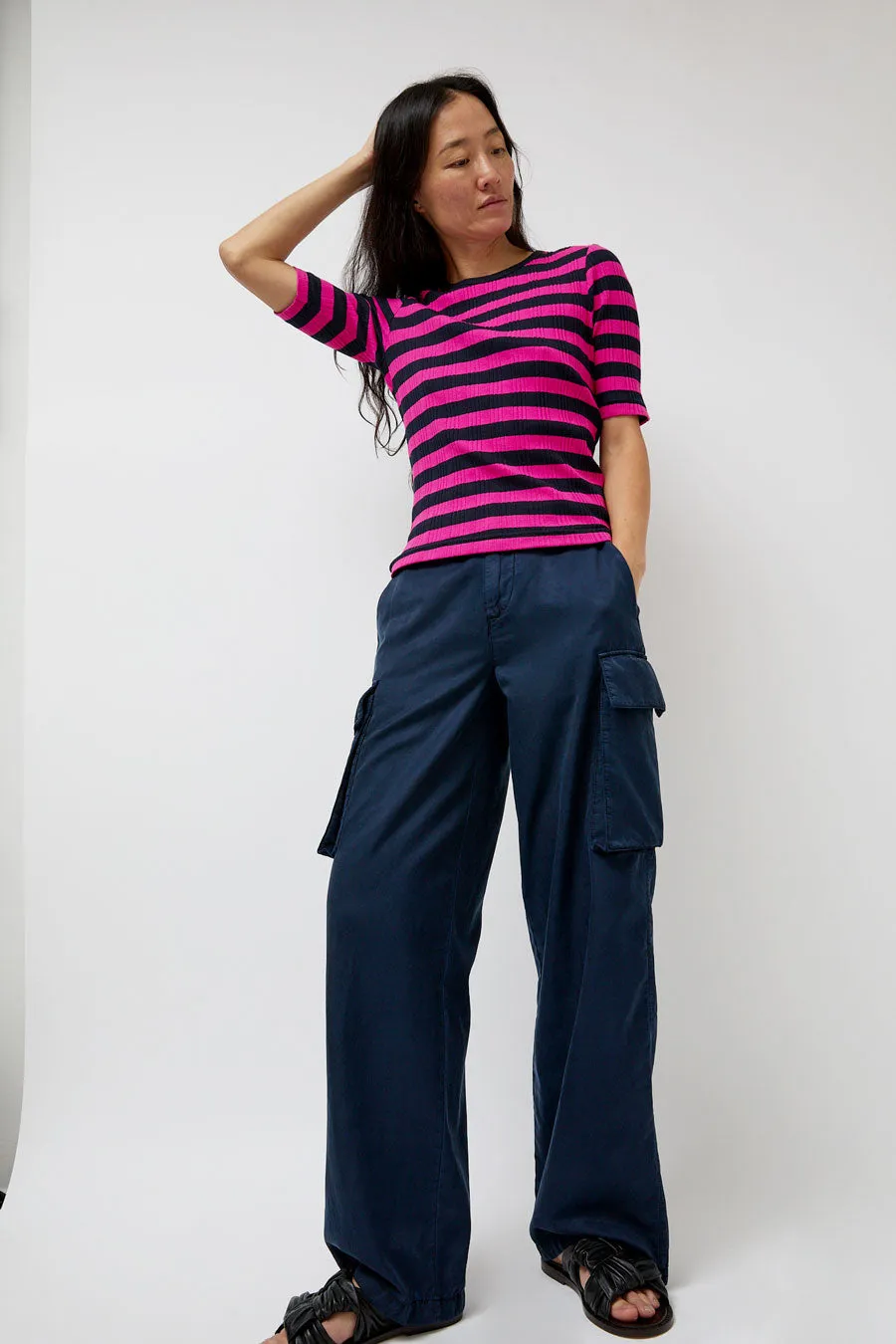 YMC Stoosh Cargo Trouser in Navy sold by No. 6