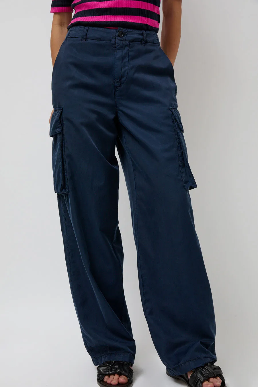 YMC Stoosh Cargo Trouser in Navy sold by No. 6 product image thumbnail 2