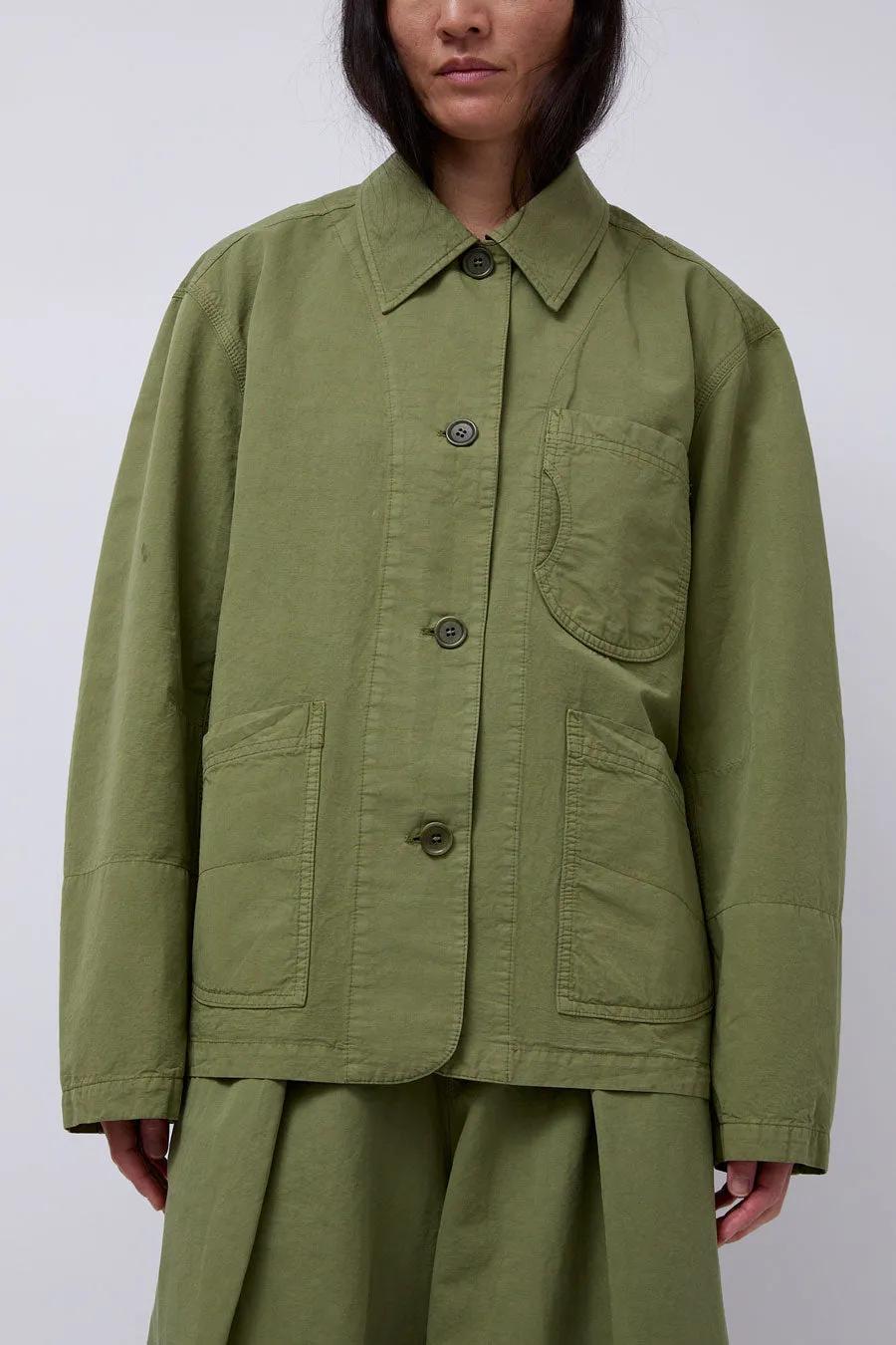 YMC Construction Jacket in Green sold by No. 6