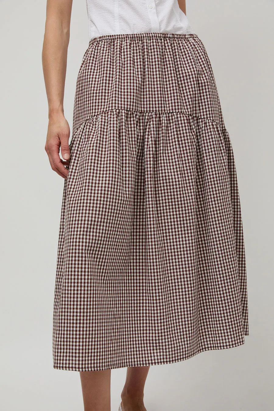 A Bronze Age Field Skirt in Brown Gingham sold by No. 6 product image thumbnail 2