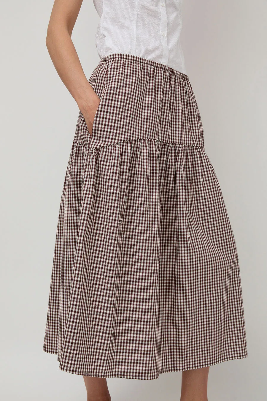 A Bronze Age Field Skirt in Brown Gingham sold by No. 6 product image thumbnail 3
