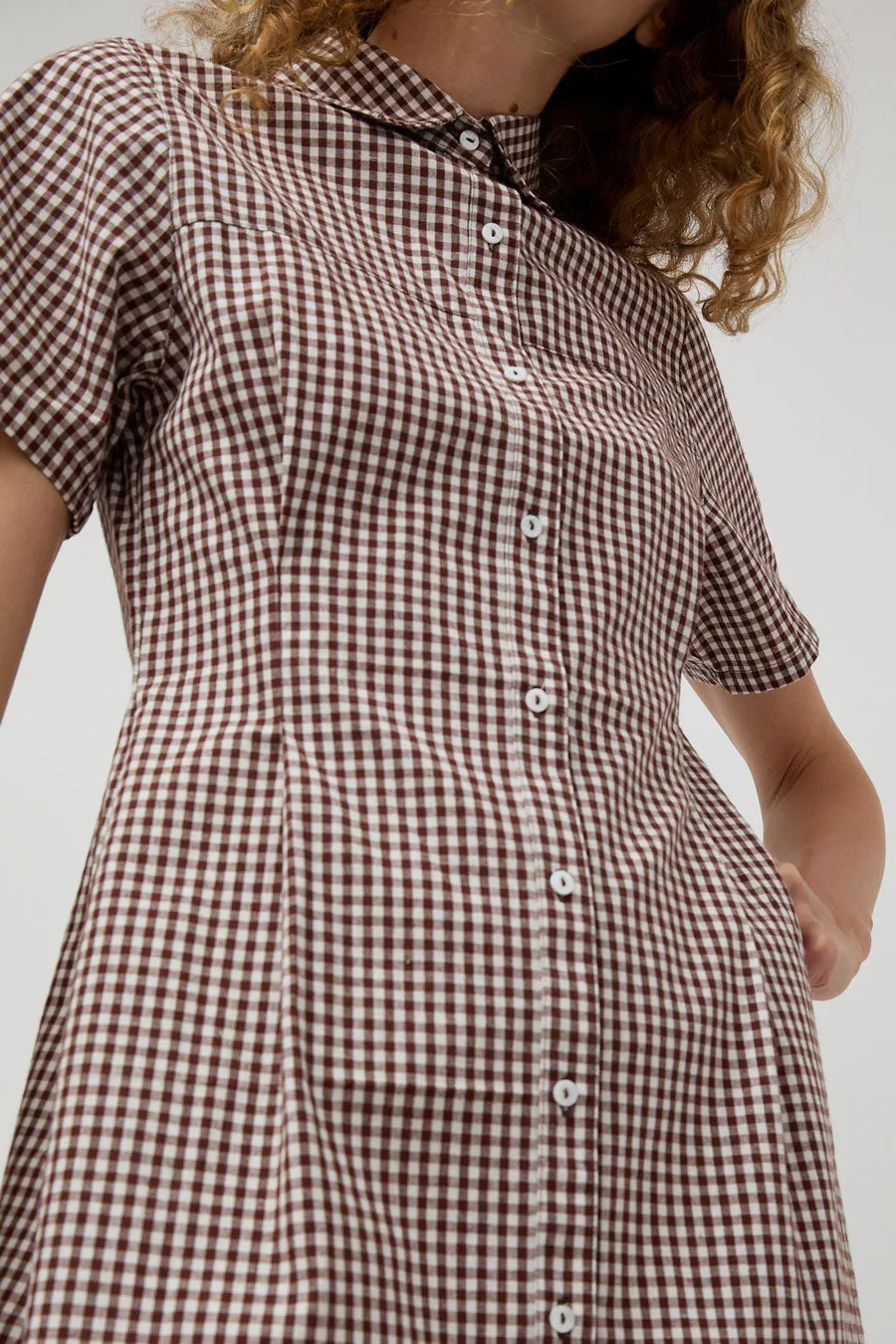 A Bronze Age Sloan Dress in Brown Gingham sold by No. 6 product image thumbnail 3