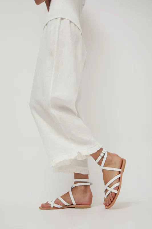 Maria Farro Delphi Sandal in White with Natural Sole sold by No. 6