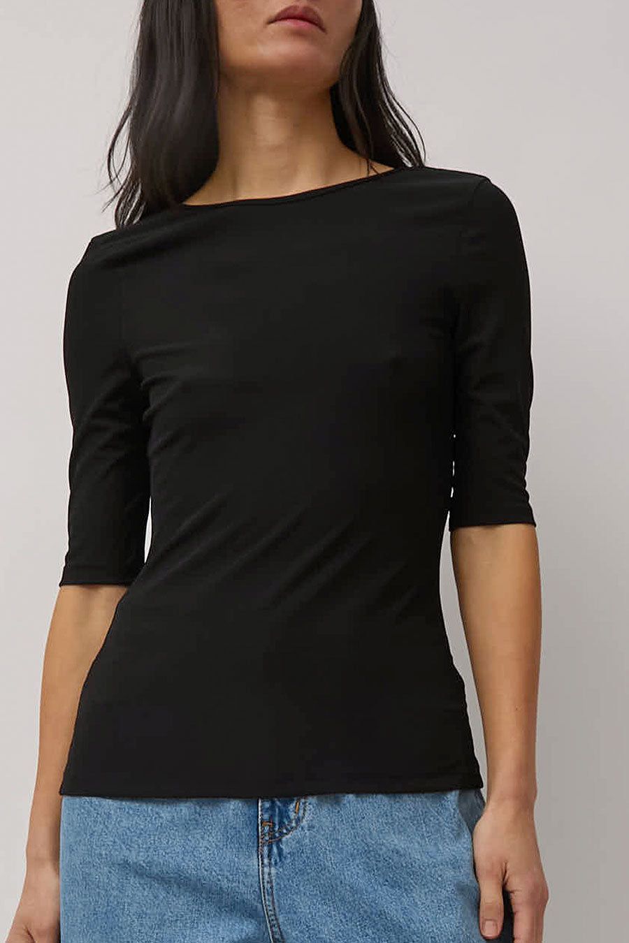 Amomento Back Cutout T-Shirt in Black sold by No. 6