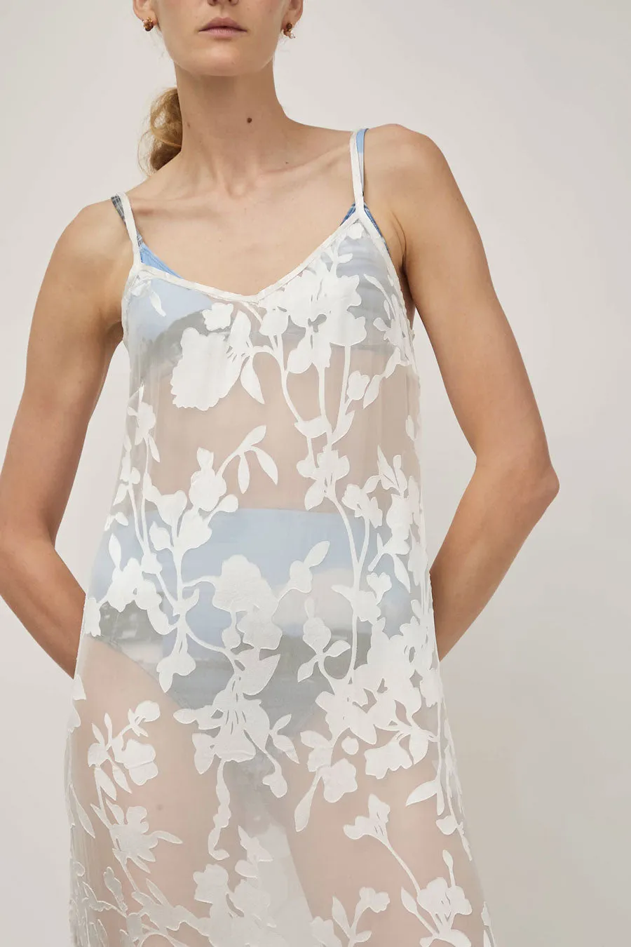 Hakea Sheer Slip Dress in White Leaf sold by No. 6 product image thumbnail 3