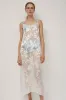 Hakea Sheer Slip Dress in White Leaf sold by No. 6