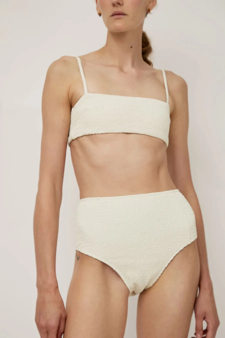 Hakea Santiago Bottom in Cream Shirred sold by No. 6