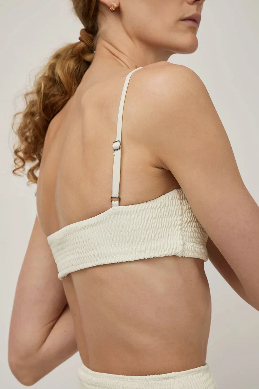 Hakea Jardin Bandeau Top in Cream Shirred sold by No. 6 product image thumbnail 3