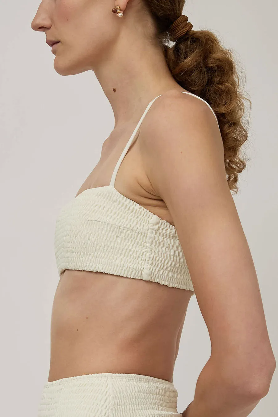 Hakea Jardin Bandeau Top in Cream Shirred sold by No. 6 product image thumbnail 2