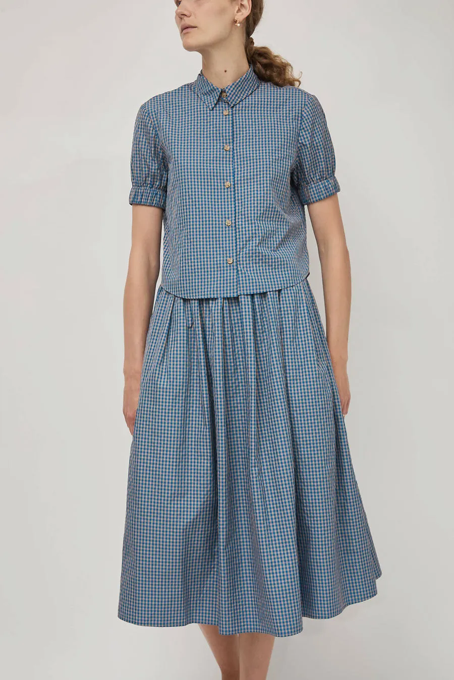 No.6 Mel Skirt in Blue Gingham sold by No. 6