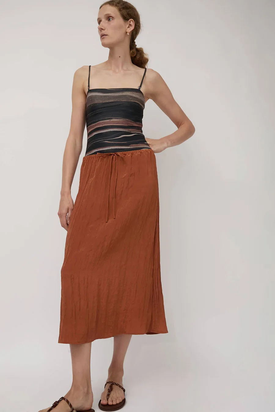 No.6 Inez Skirt in Rust sold by No. 6