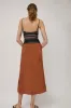 No.6 Inez Skirt in Rust sold by No. 6