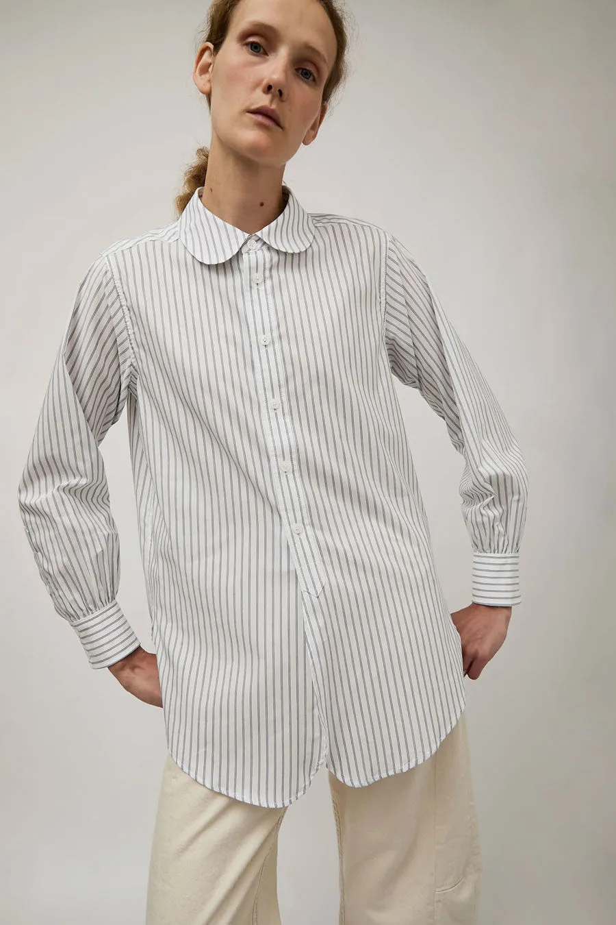 B Sides Louisa Shirt in White and Navy Stripe sold by No. 6 product image thumbnail 5