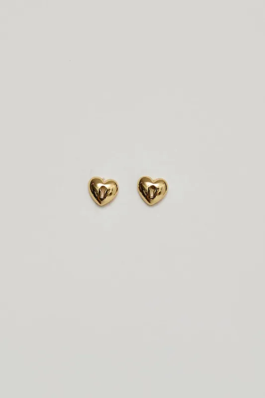 Wolf Circus Heartlock Studs in Gold sold by No. 6