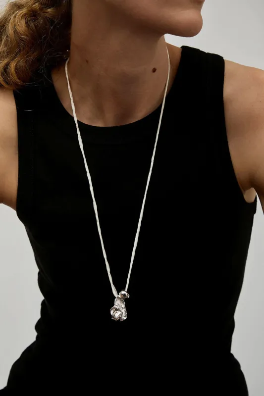 Wolf Circus Maya Necklace in Silver on Cream Cord sold by No. 6