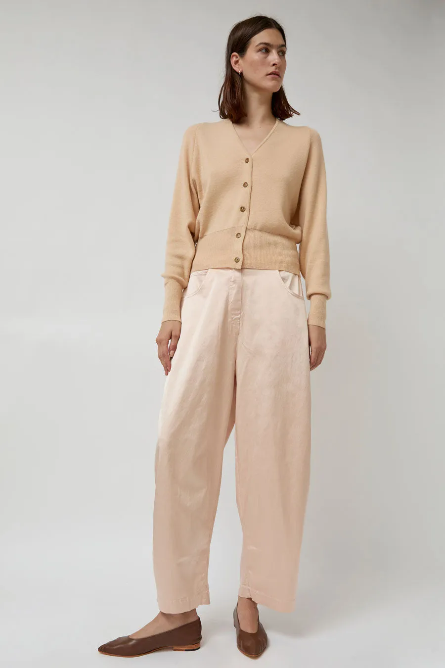 CORDERA Satin Curved Pants in Peach sold by No. 6
