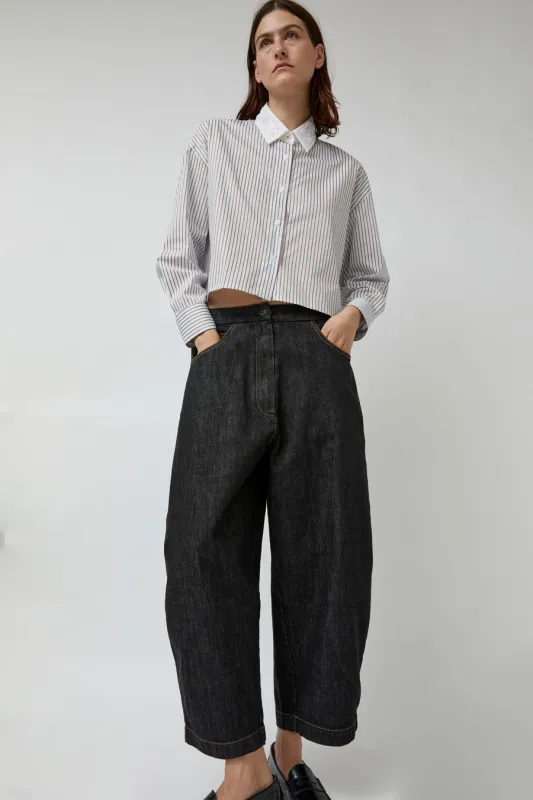 CORDERA Denim Curved Pants in Black made by Cordera