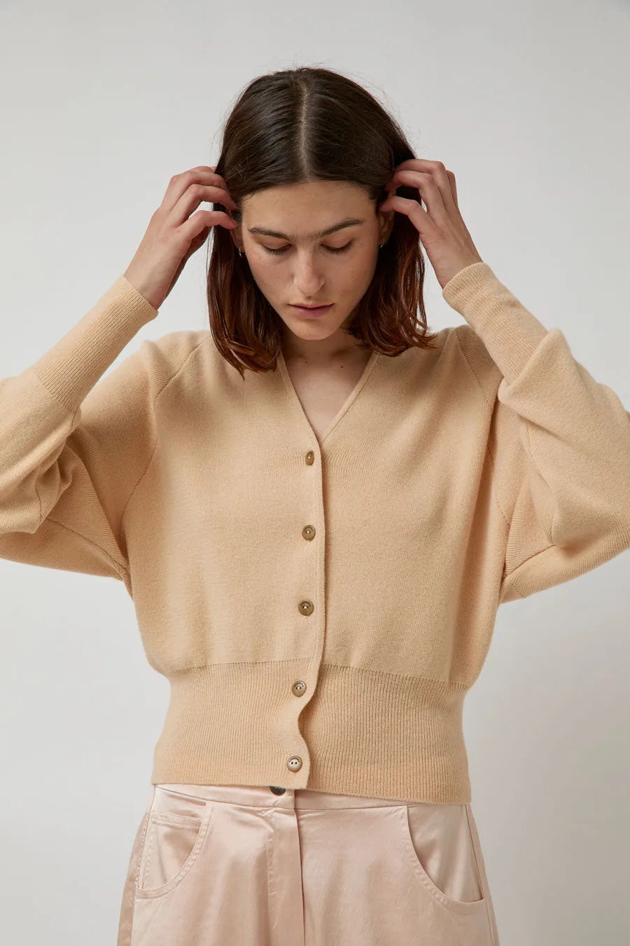 CORDERA Merino and Cashmere Cardigan in Peach sold by No. 6 product image thumbnail 5