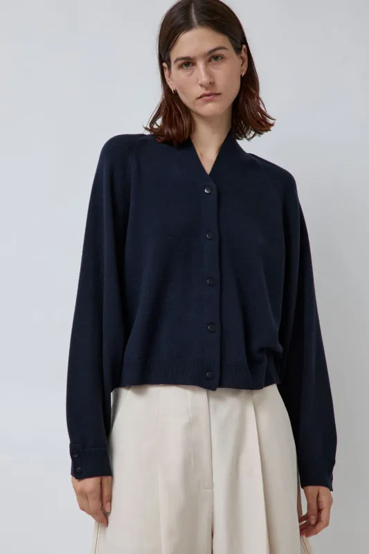 CORDERA Merino Wool Cardigan in Navy sold by No. 6
