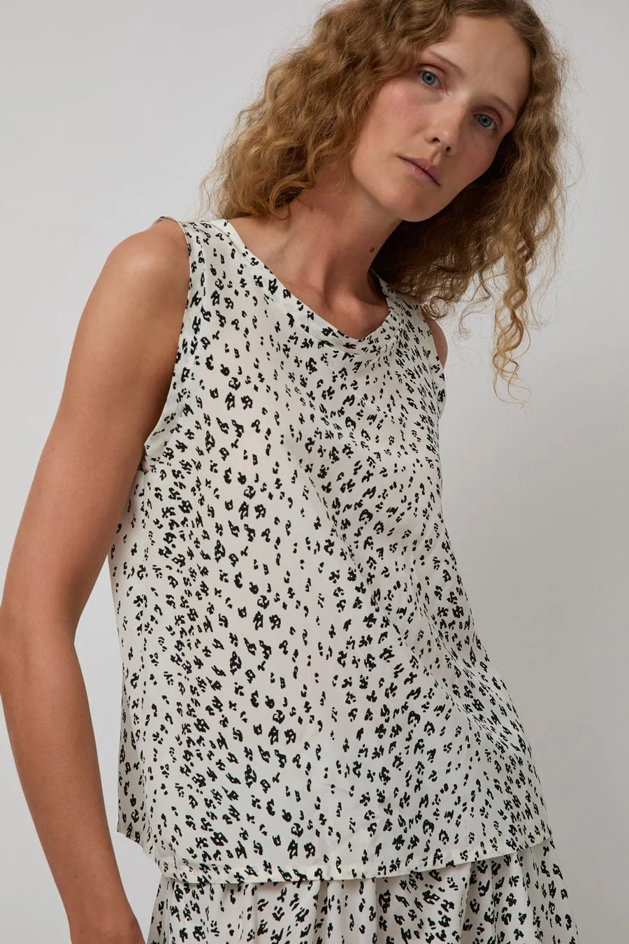 No.6 Danny Tank in White and Black Cheetah Print sold by No. 6