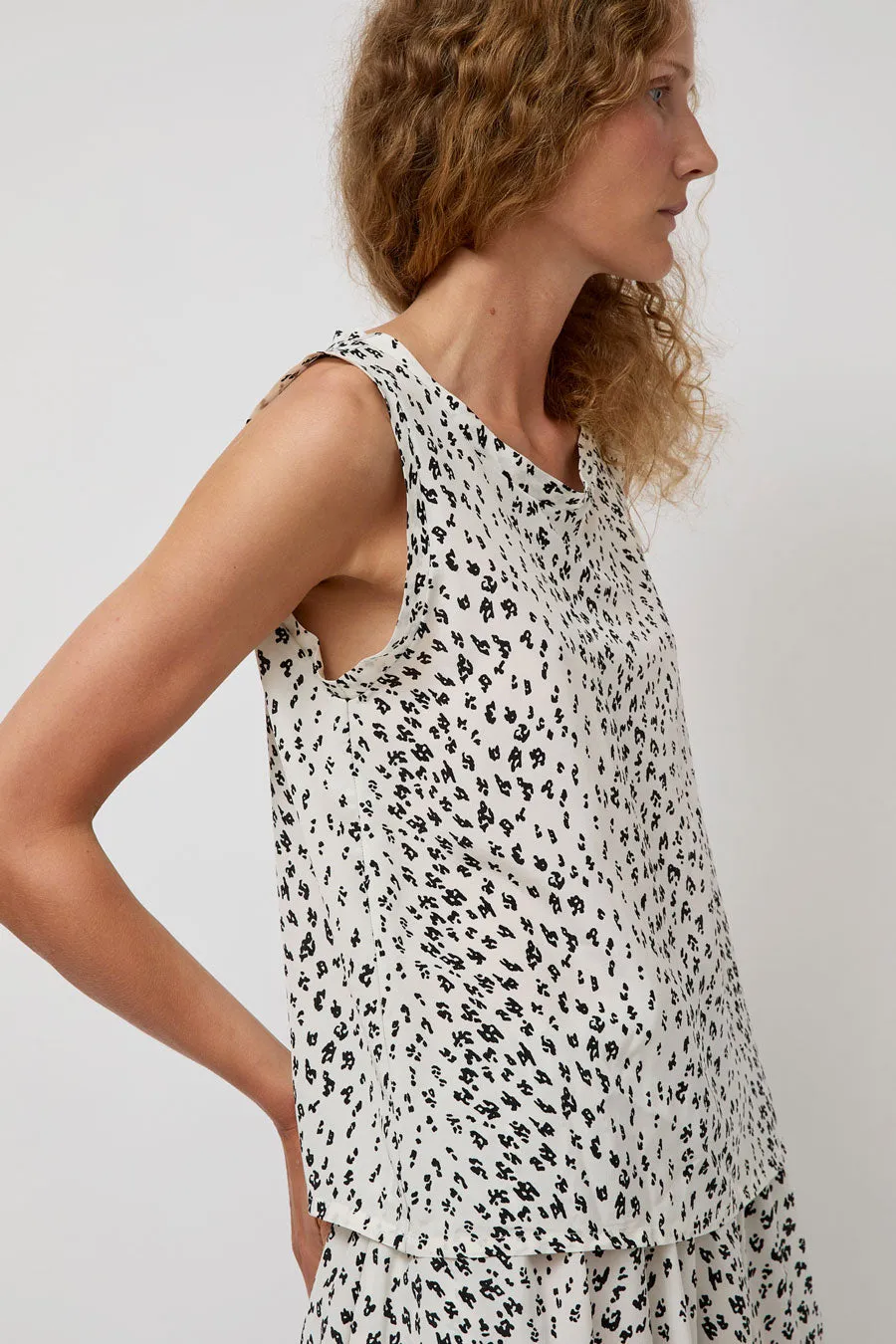 No.6 Danny Tank in White and Black Cheetah Print sold by No. 6 product image thumbnail 2
