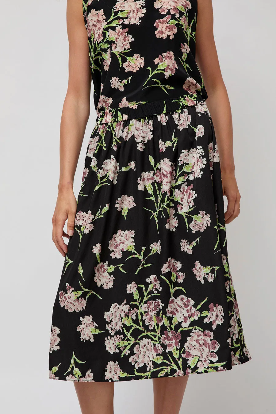 No.6 Sister Skirt in Black and Mauve Floral sold by No. 6
