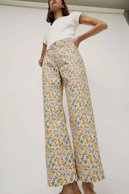 No.6 Agatha Pant in Melon Daisies sold by No. 6