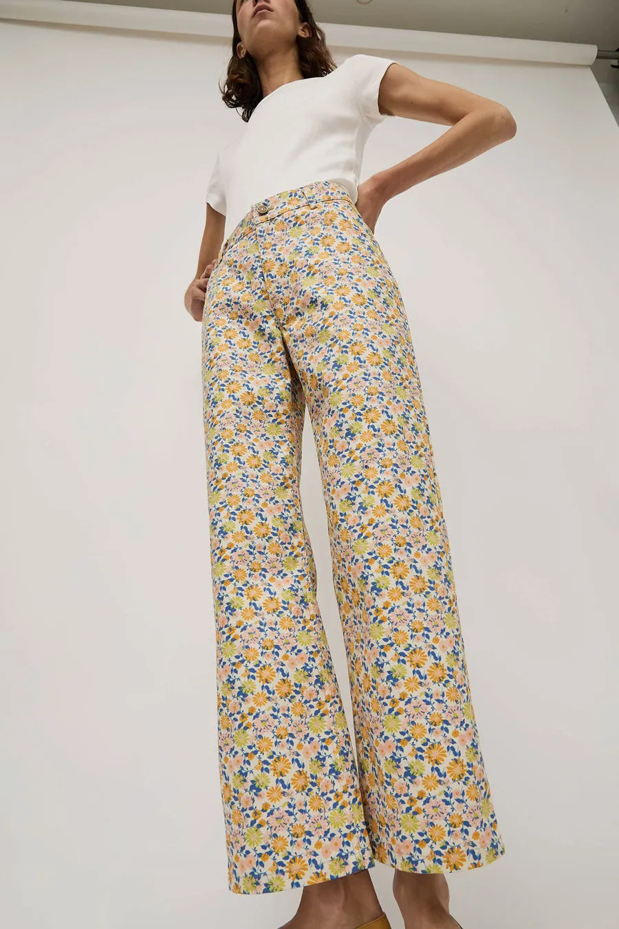 No.6 Agatha Pant in Melon Daisies sold by No. 6