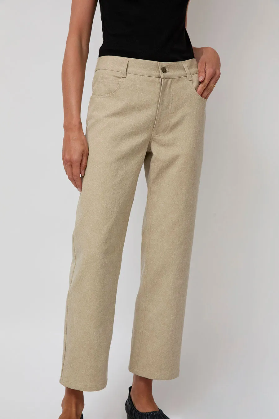 No.6 Agatha Pant in Natural Washed Tan sold by No. 6