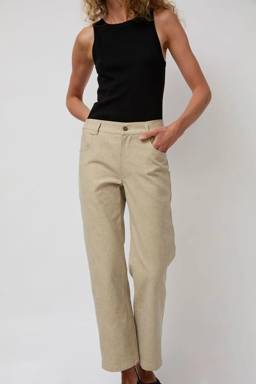 No.6 Agatha Pant in Natural Washed Tan sold by No. 6 product image thumbnail 3