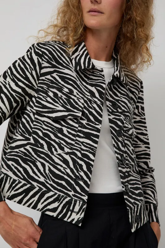 No.6 Claudia Jacket in Zebra Jacquard made by No. 6