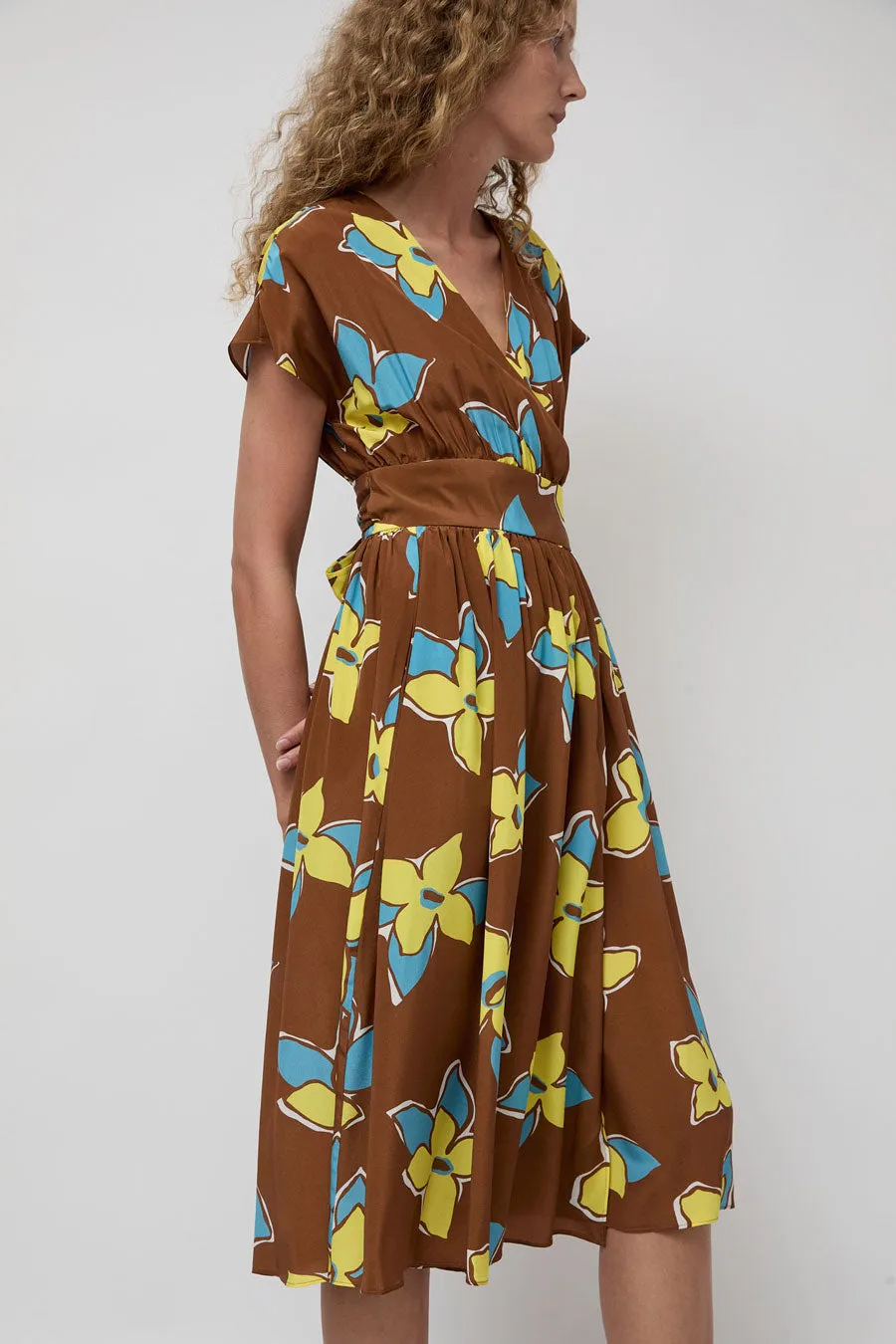 No.6 Scarlett Wrap Dress in Tobacco Stargazer sold by No. 6 product image thumbnail 3