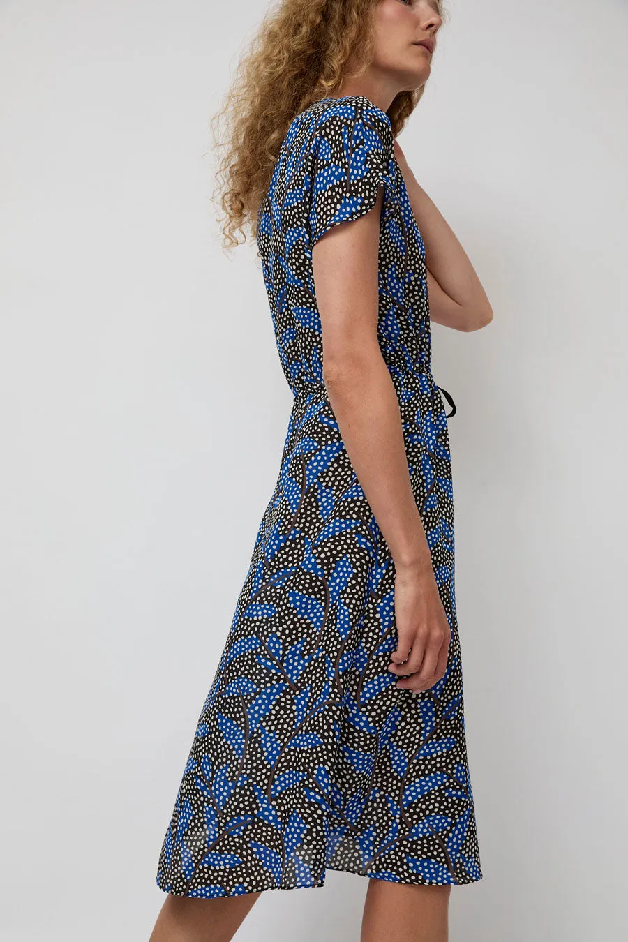 No.6 Magical Tie Dress in Black and Blue Dotted Leaf sold by No. 6 product image thumbnail 4