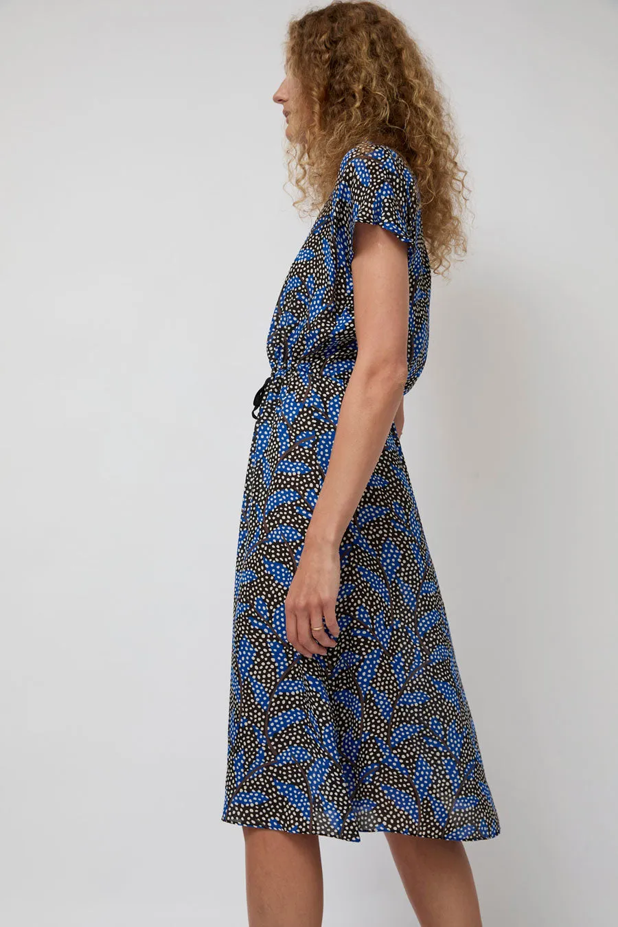 No.6 Magical Tie Dress in Black and Blue Dotted Leaf sold by No. 6 product image thumbnail 2