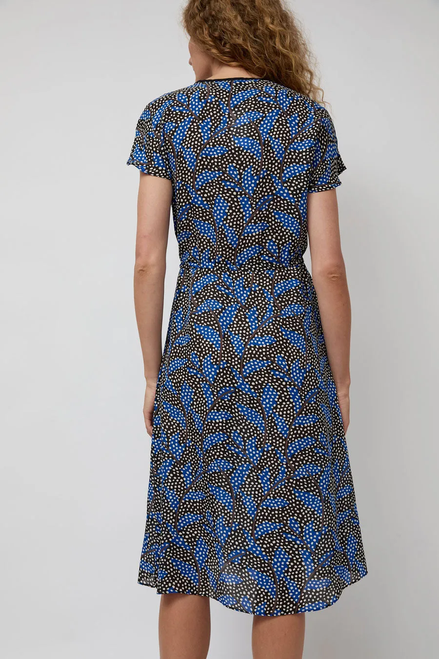 No.6 Magical Tie Dress in Black and Blue Dotted Leaf sold by No. 6 product image thumbnail 5