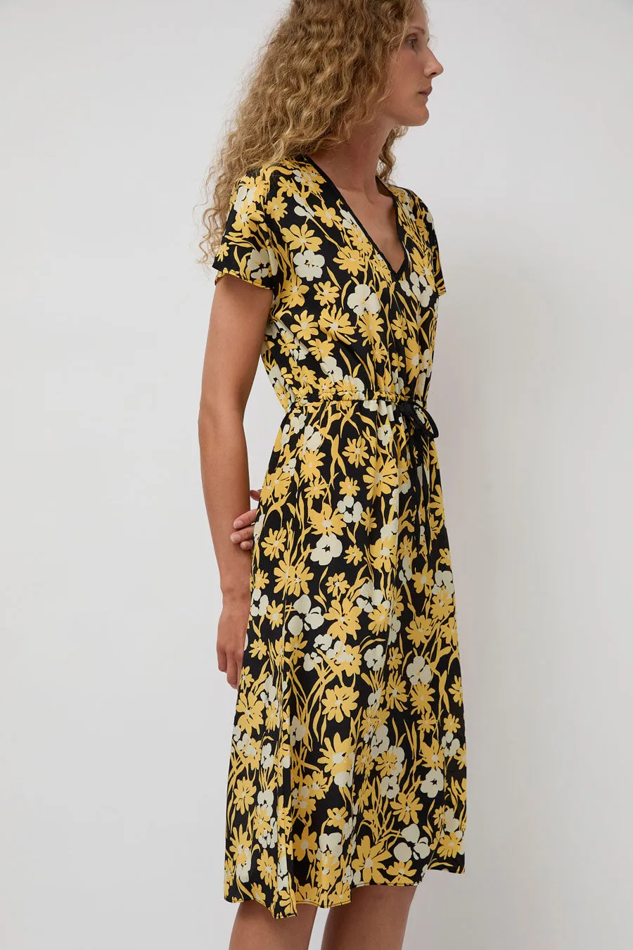 No.6 Magical Tie Dress in Black and Yellow Meadow sold by No. 6 product image thumbnail 4