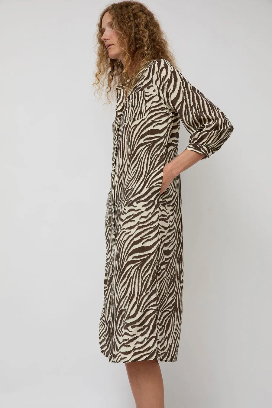 No.6 Elena Shirt Dress in Brown and White Zebra sold by No. 6 product image thumbnail 2