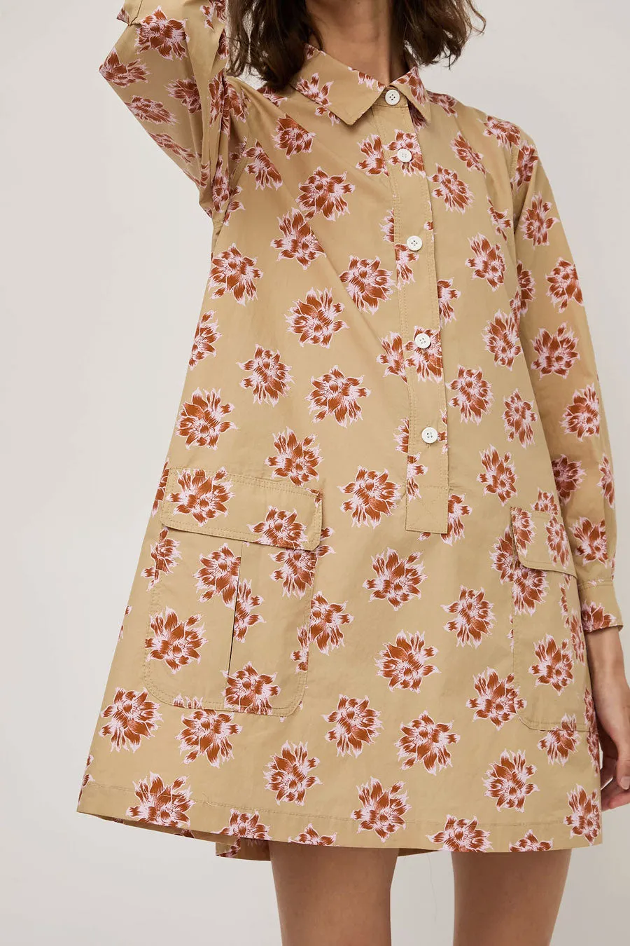 No.6 Annick Dress in Tan and Pink Dahlia sold by No. 6 product image thumbnail 3