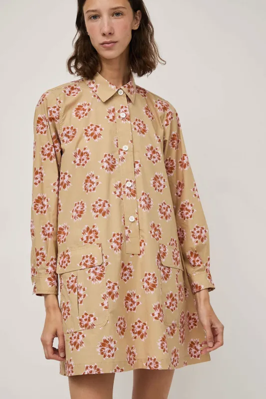 No.6 Annick Dress in Tan and Pink Dahlia sold by No. 6