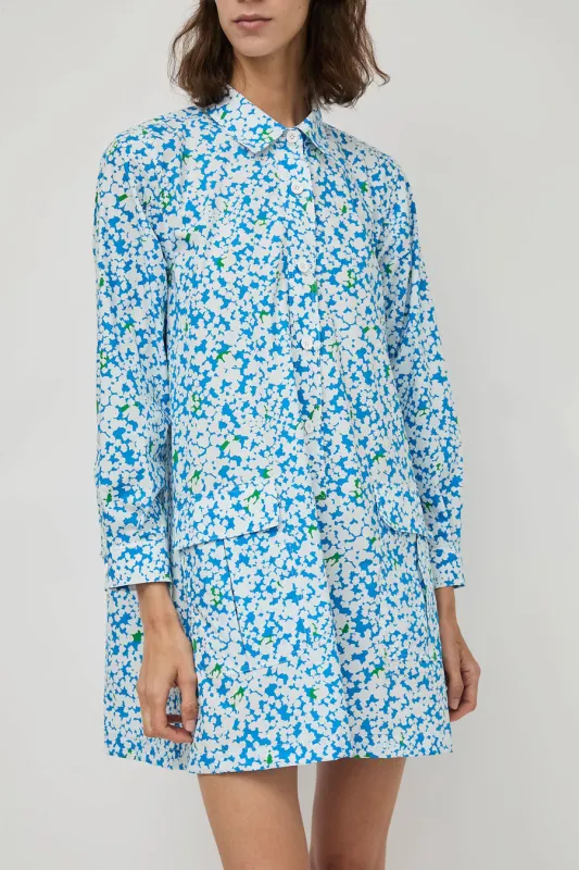 No.6 Annick Dress in Blue and White Blotch Print sold by No. 6