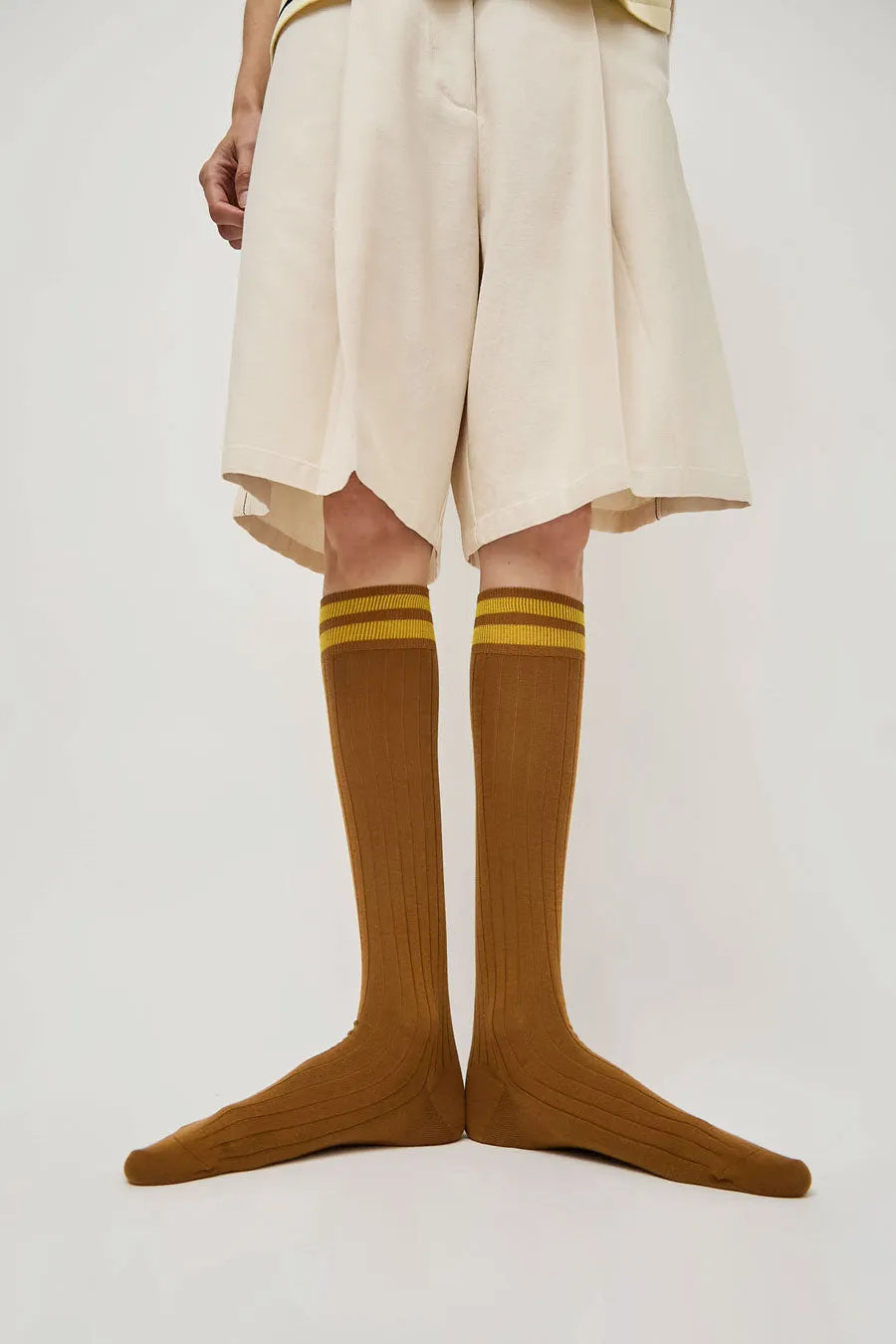 Maria La Rosa Bio Cotton Tube Socks in Light Brown sold by No. 6 product image thumbnail 3