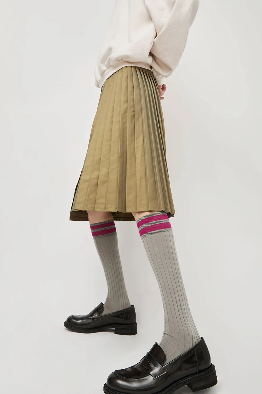 Maria La Rosa Bio Cotton Tube Socks in Steel sold by No. 6