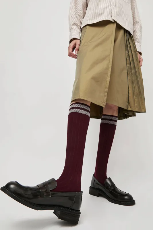 Maria La Rosa Bio Cotton Tube Socks in Bordeaux sold by No. 6