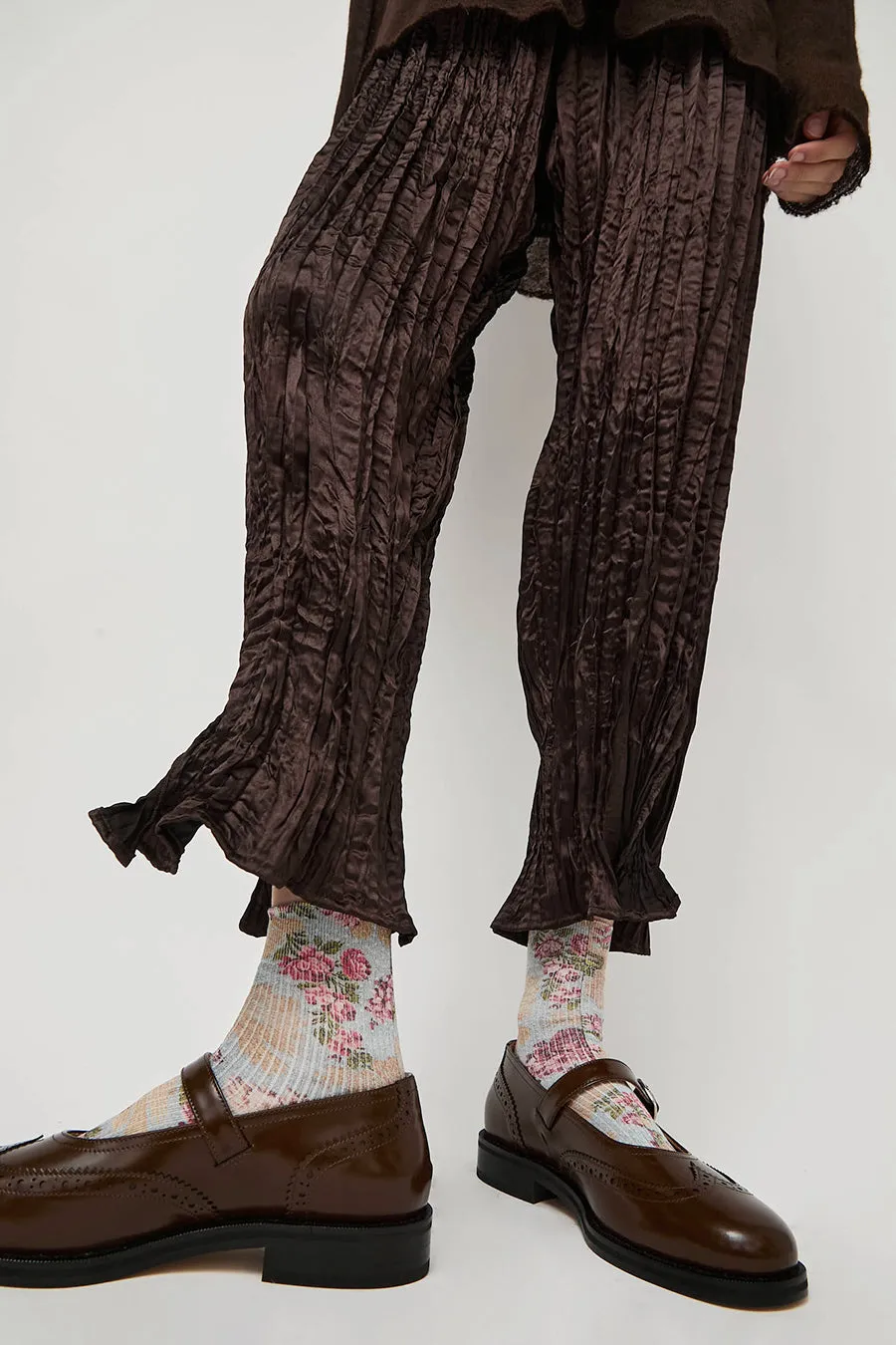 Maria La Rosa Spring Silk Ankle Socks in Mixed Flowers Light sold by No. 6 product image thumbnail 5