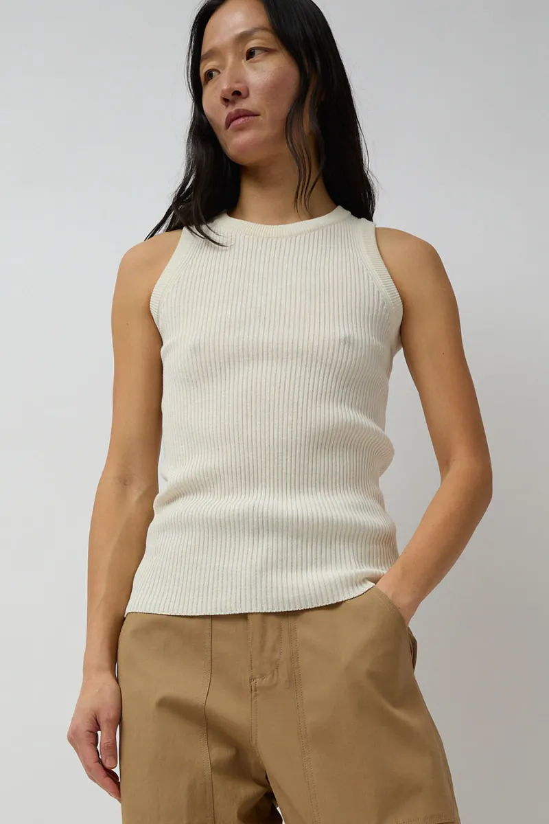 Mijeong Park Ribbed Knit Tank in Ivory sold by No. 6