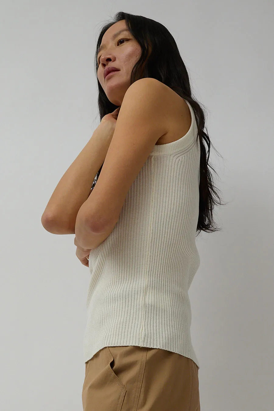 Mijeong Park Ribbed Knit Tank in Ivory sold by No. 6 product image thumbnail 3