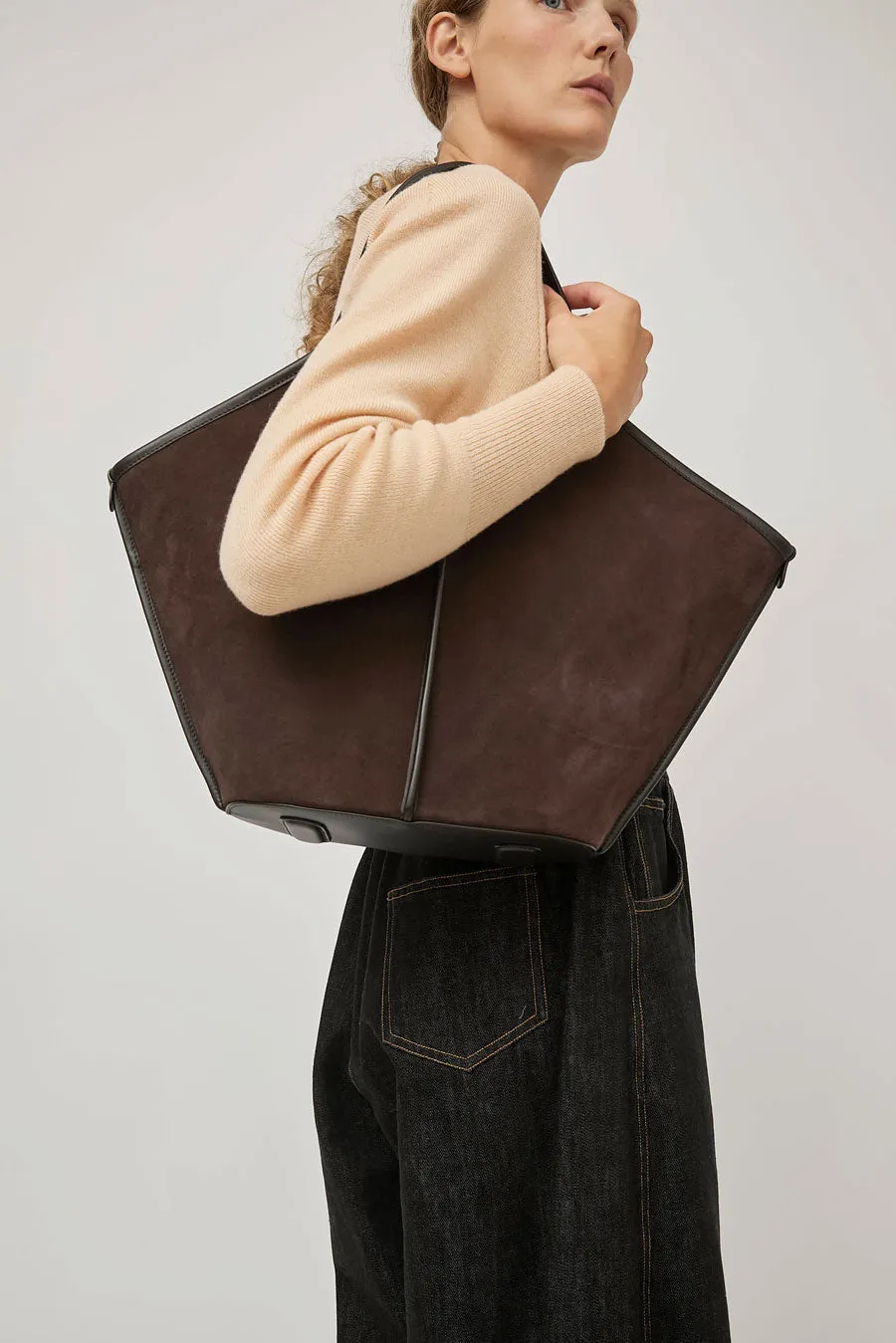 Hereu Calella Suede Bag in Dark Brown sold by No. 6
