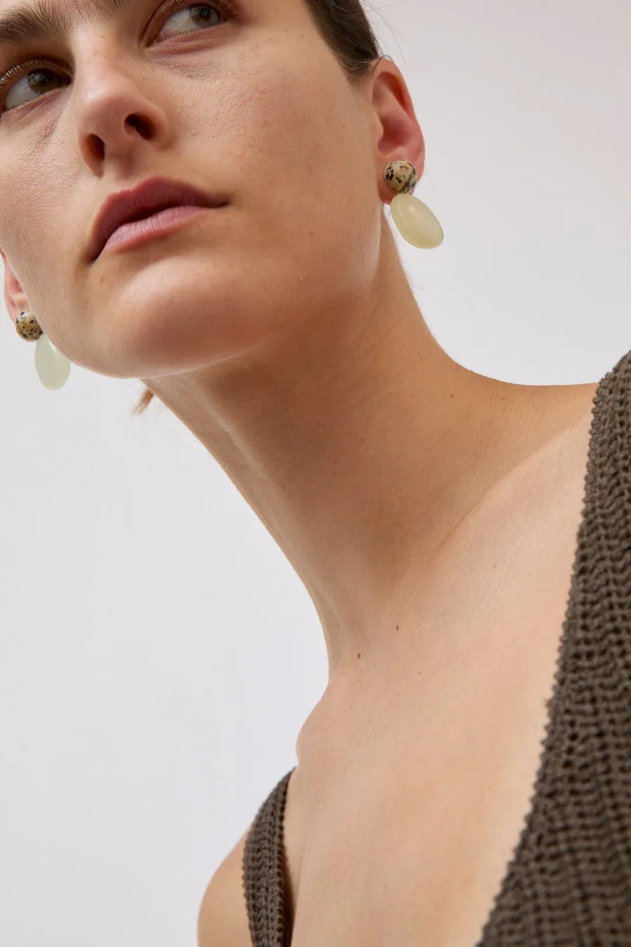 Mussels and Muscles Pebbles Earrings in Jade and Dalmatian sold by No. 6 product image thumbnail 4