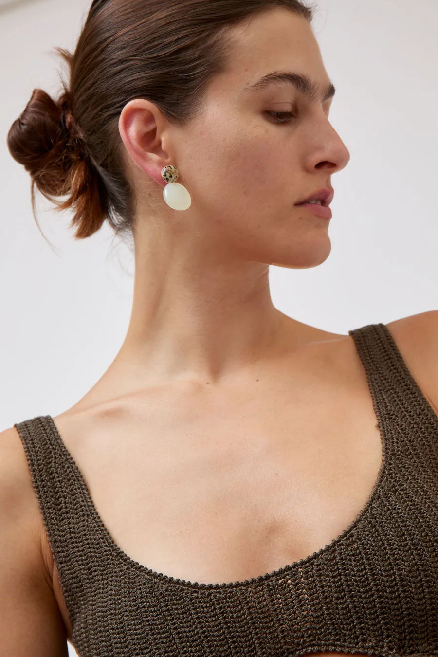 Mussels and Muscles Pebbles Earrings in Jade and Dalmatian sold by No. 6 product image thumbnail 3