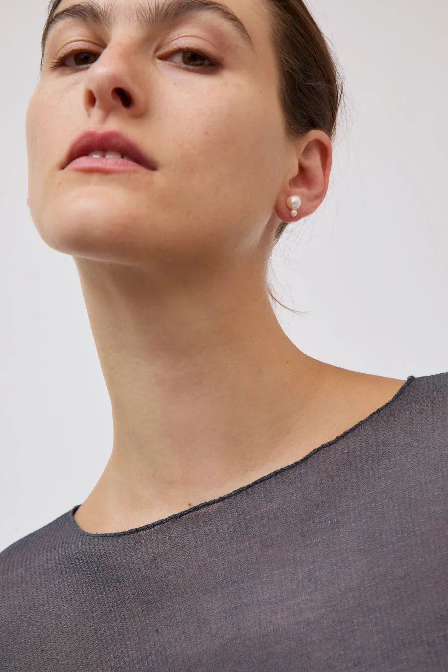 Mussels and Muscles Pearl Glyzinia Single Earstud in Silver and Pearl sold by No. 6 product image thumbnail 2